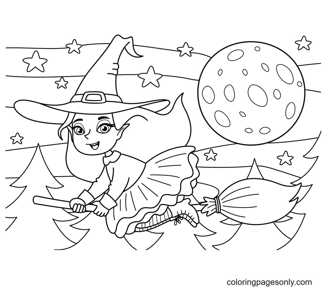 Cute Little Witch Coloring Pages