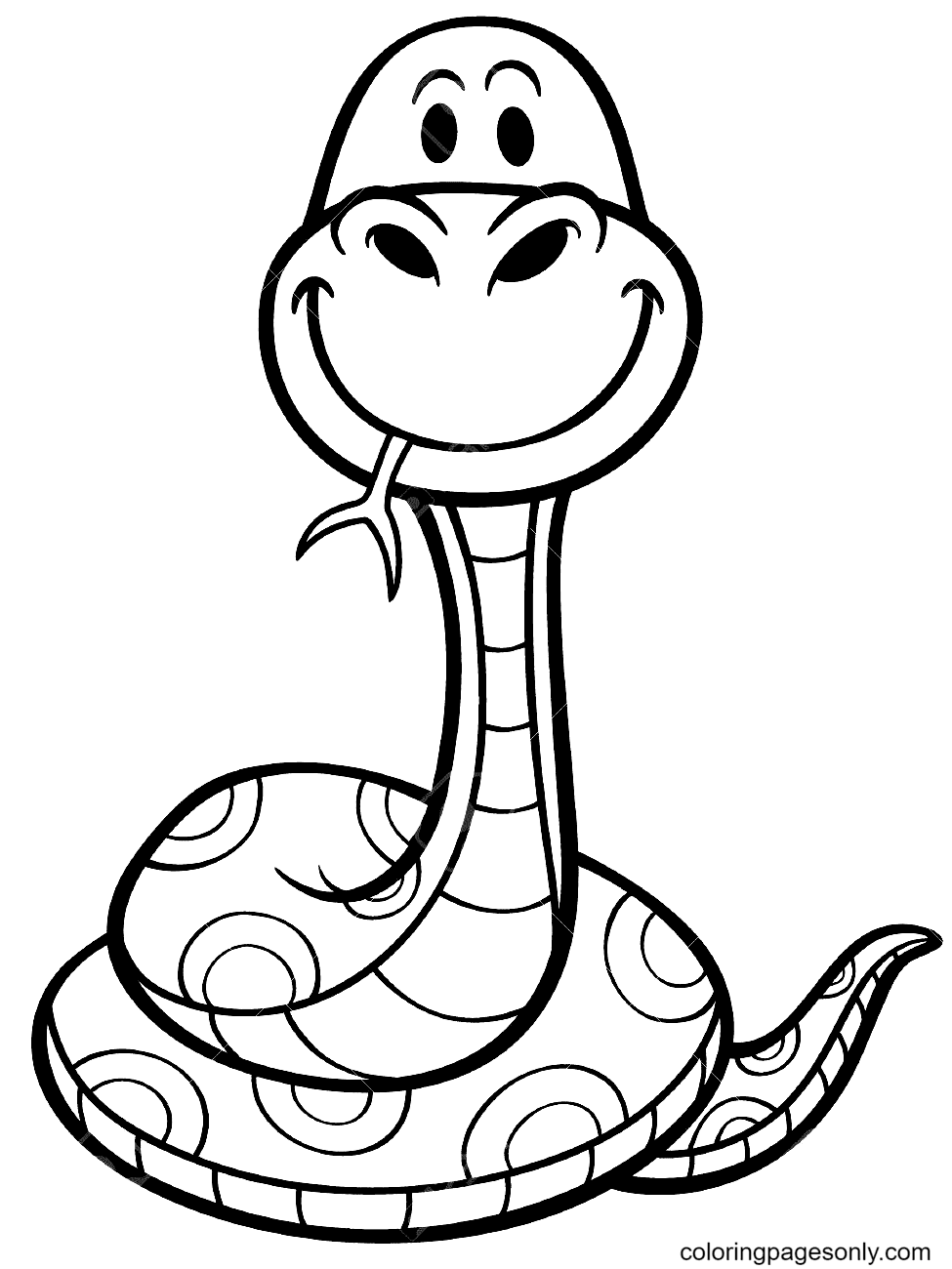 Cute Snake Printable Coloring Page