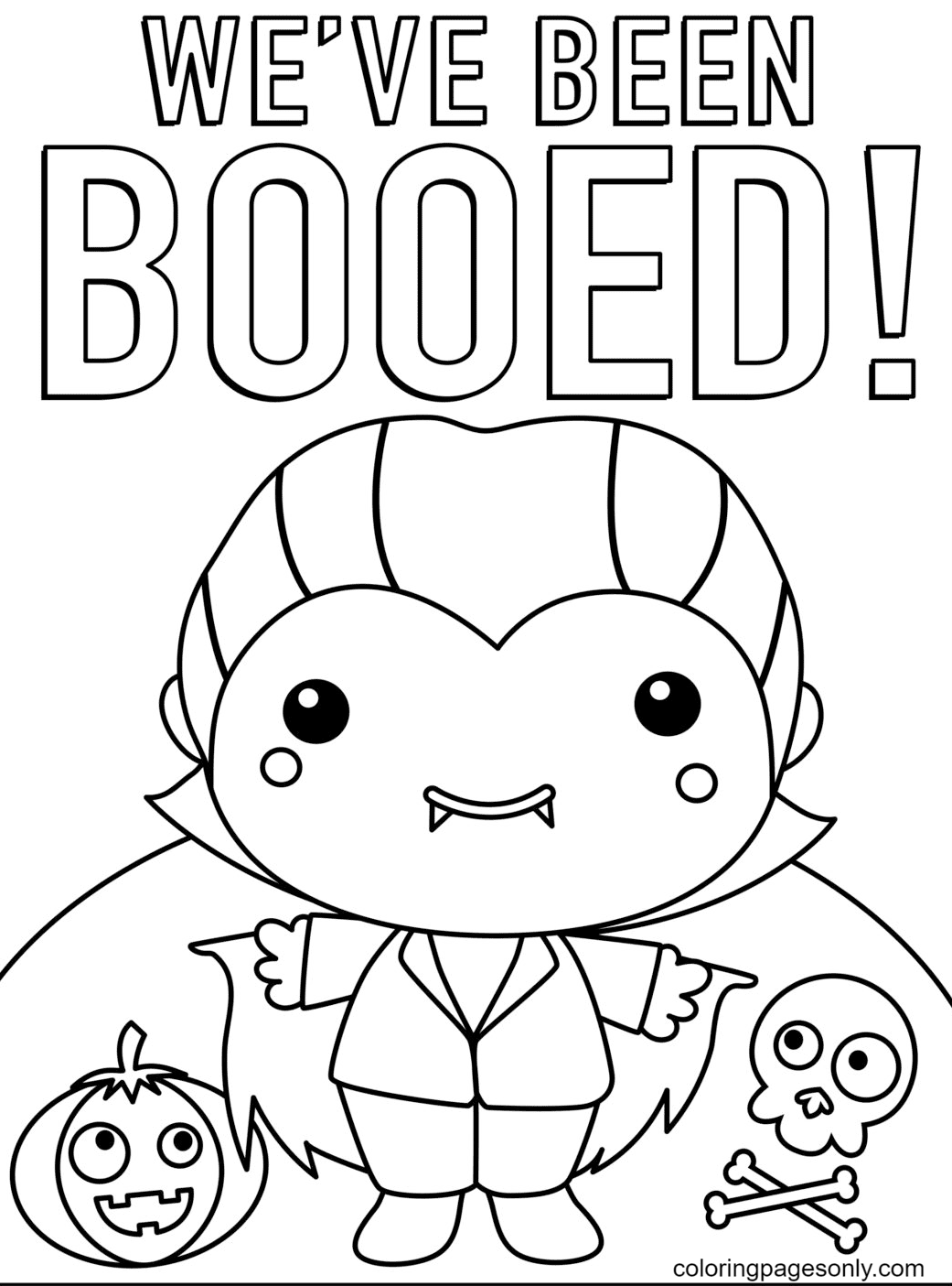Cute Vampire Printable Coloring Pages