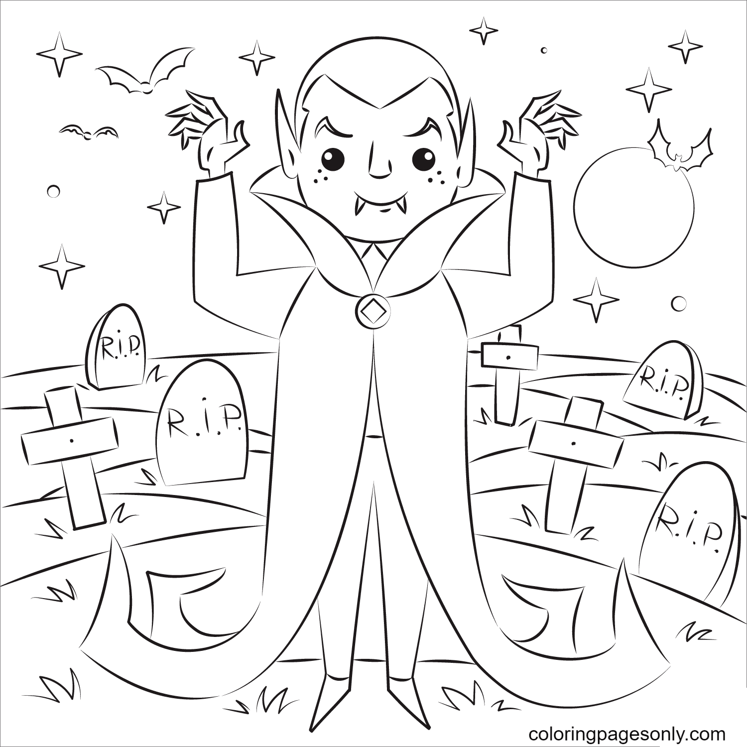 Dracula Vampire Coloring Pages