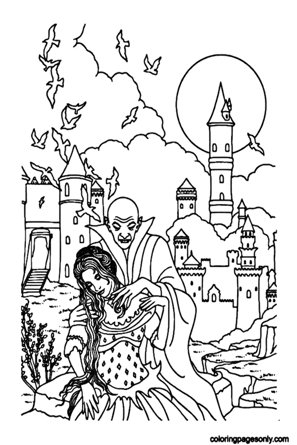 Dracula’s Victims Coloring Pages
