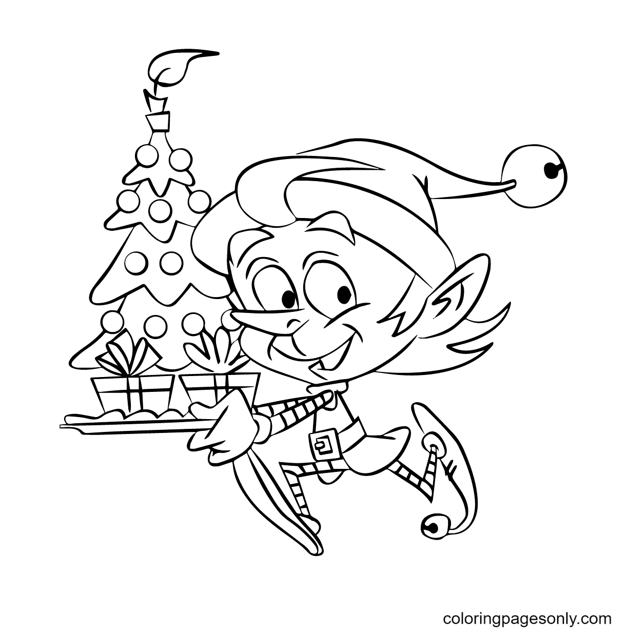 Эльф, бегущий с деревом из Elf
