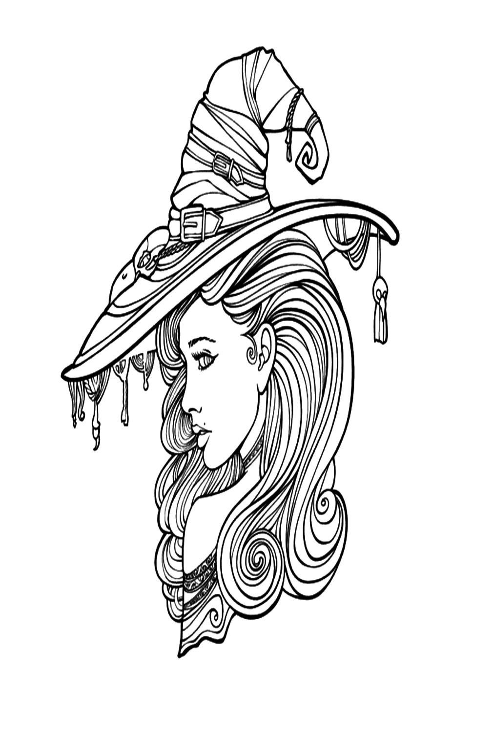 Enchanting Witch Hat Coloring Pages