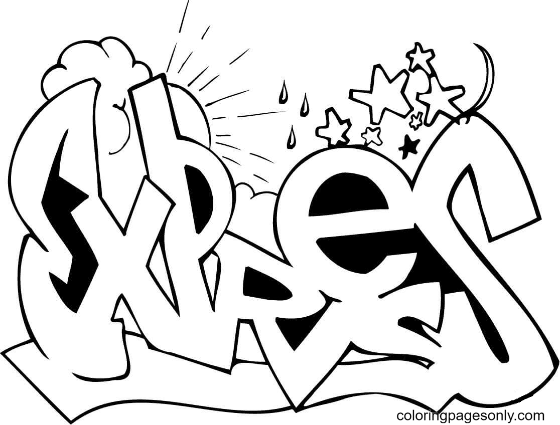 Expres Graffiti Coloring Page