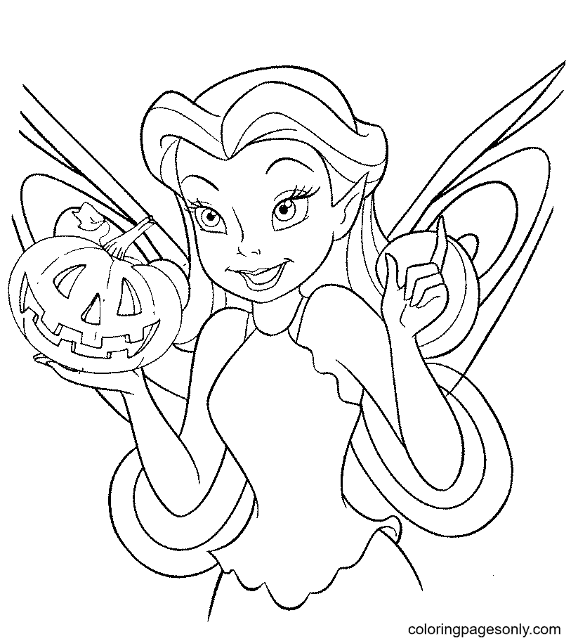 Fairy Silvermist Halloween Coloring Page