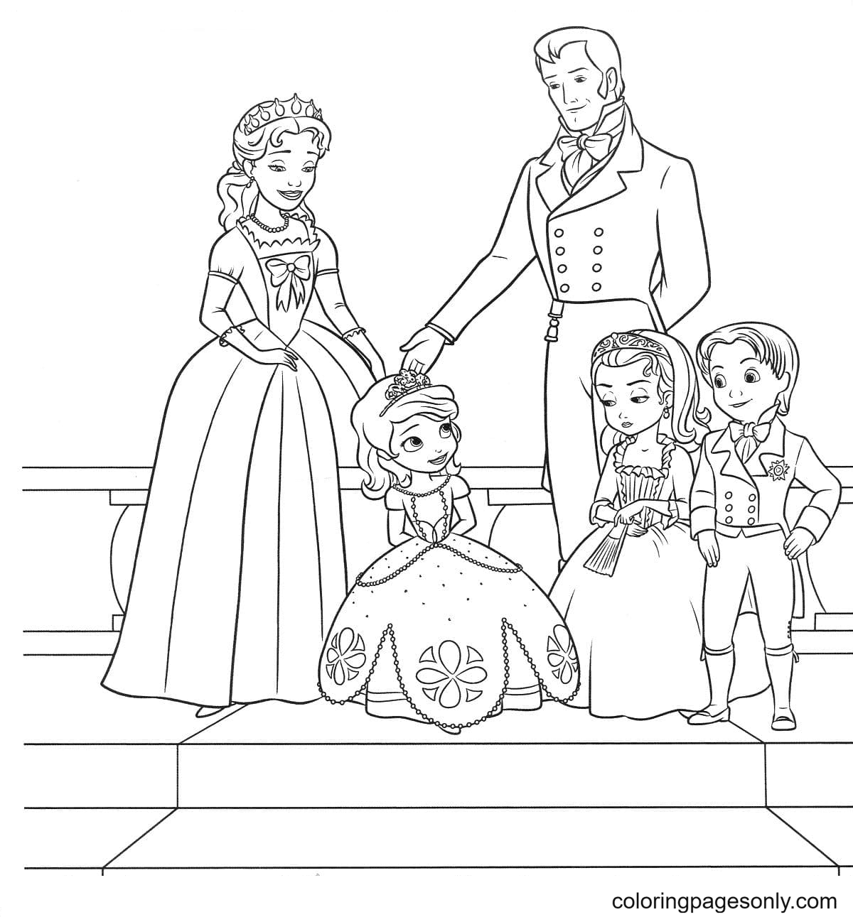 First day at the royal castle Coloring Page