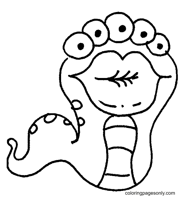 Five-eyed Snake Coloring Page