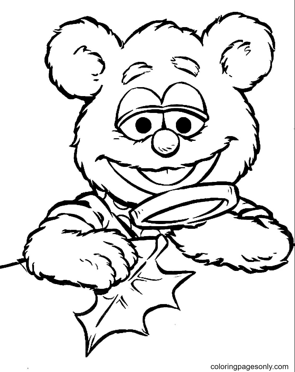 Fozzie with magnifying glass Coloring Page