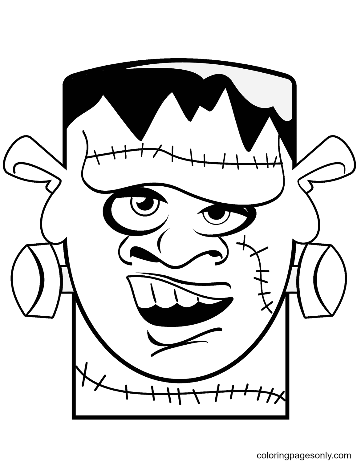 Frankenstein Head Coloring Pages