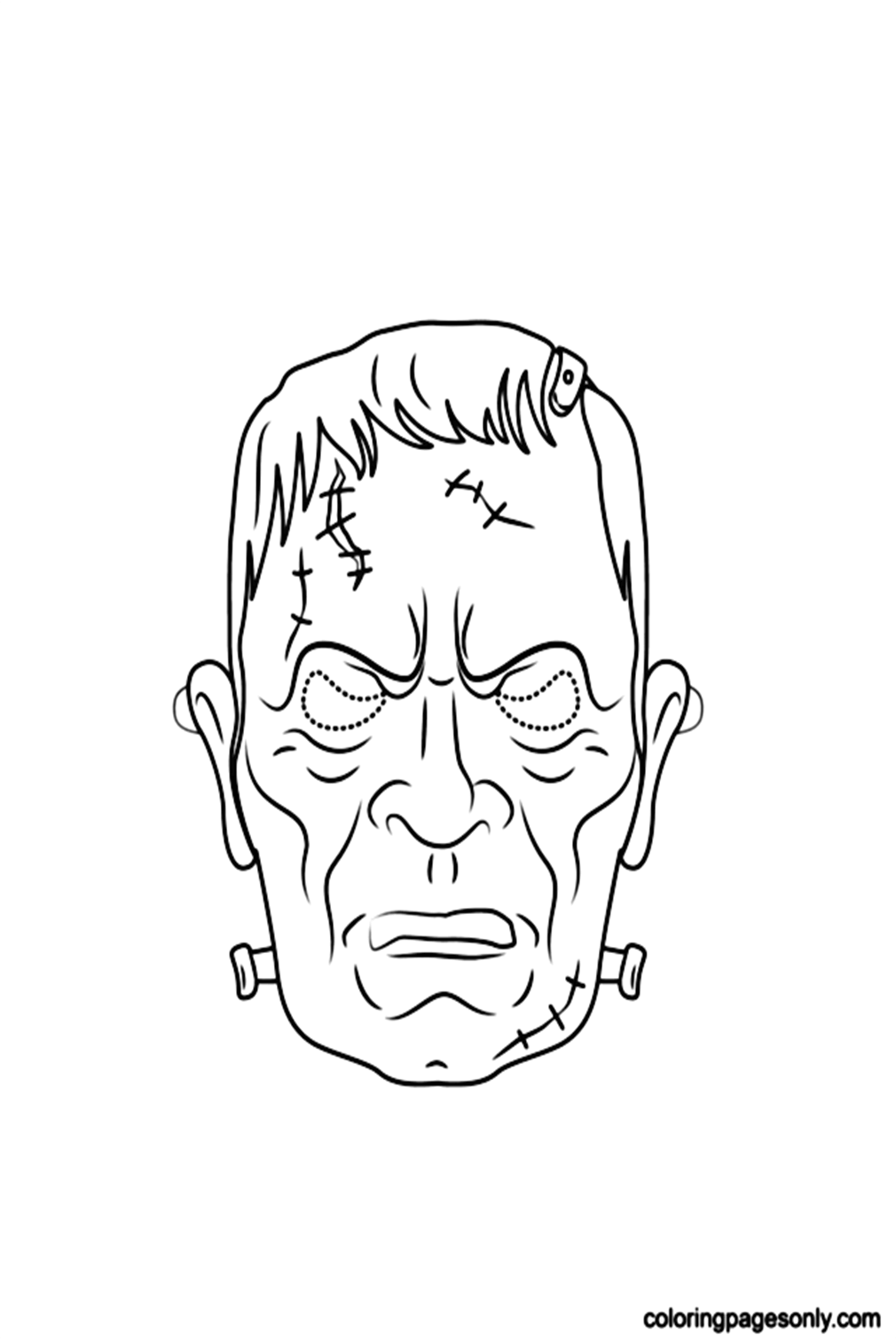 Frankenstein Mask Coloring Pages
