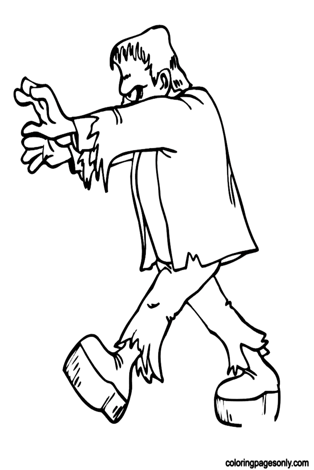Frankenstein Walking Coloring Pages