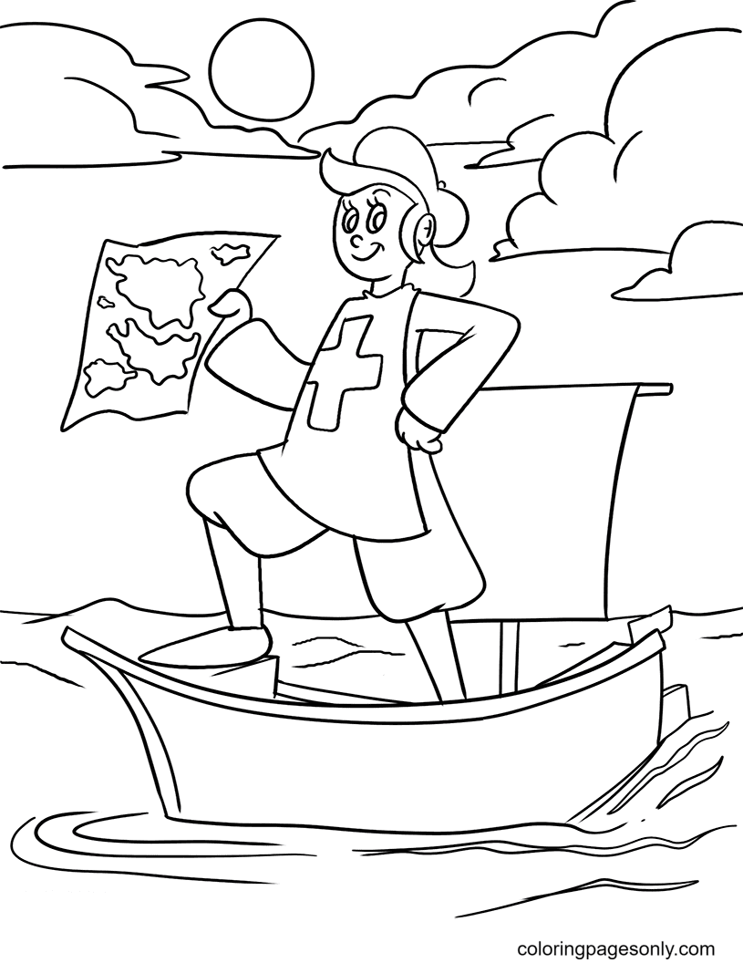Free Christopher Columbus Printable Coloring Page