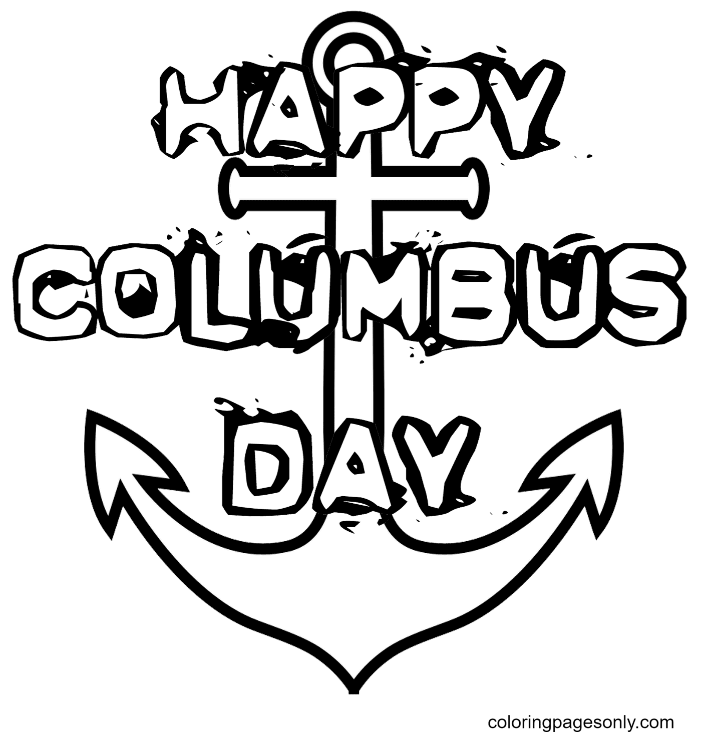 Free Download Columbus Day Coloring Page