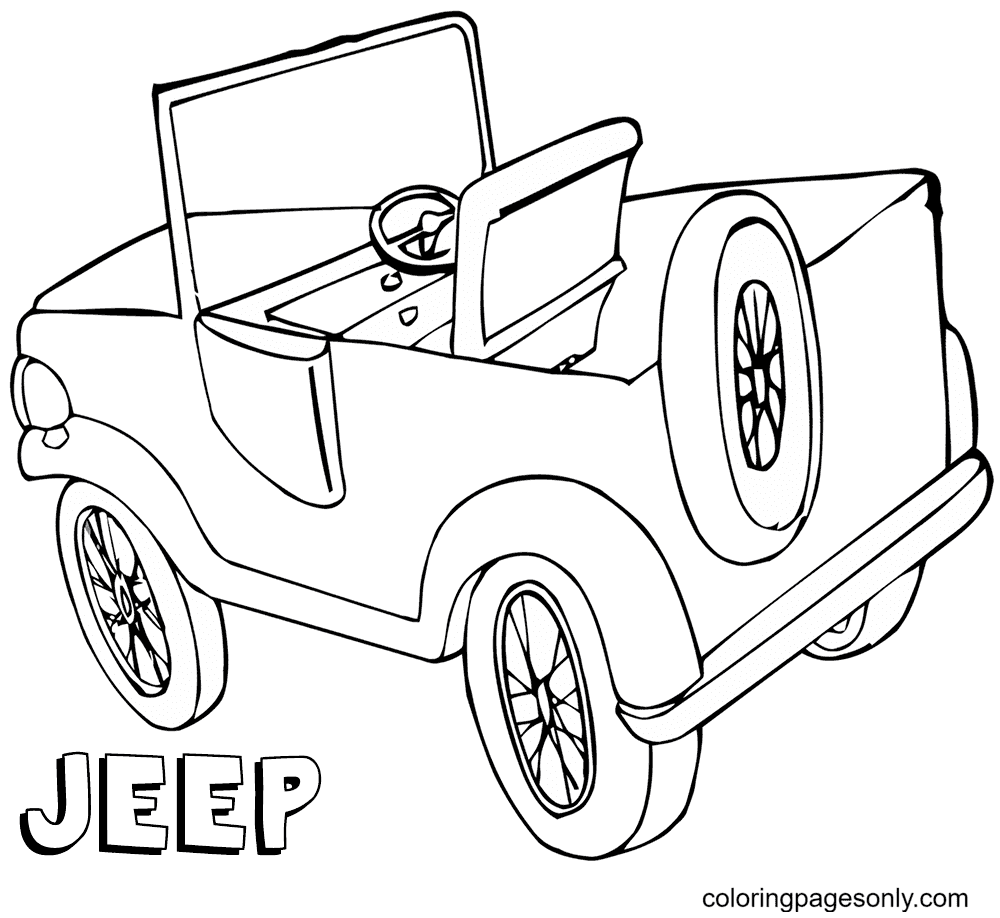 Free Jeep Car Coloring Page