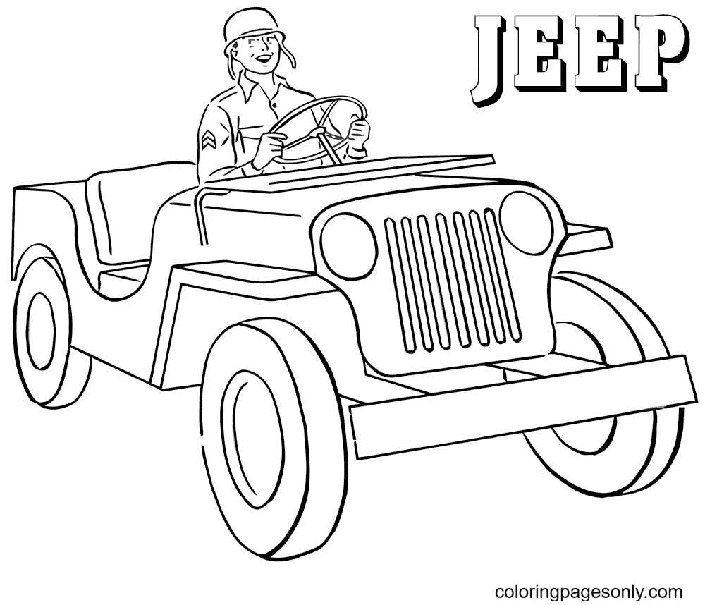 Coloriage Jeep à imprimer gratuit