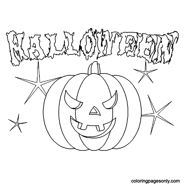 Free Scary Halloween Pumpkin Coloring Pages