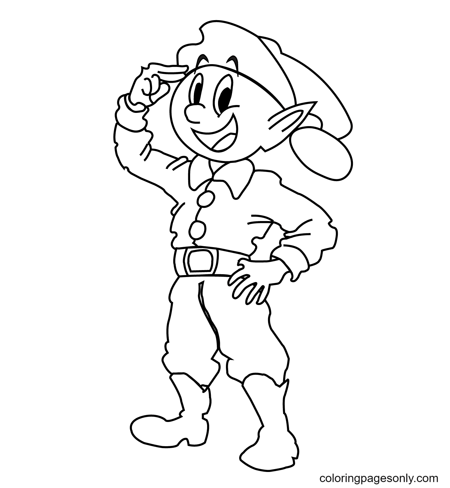 Funny Elf Coloring Page