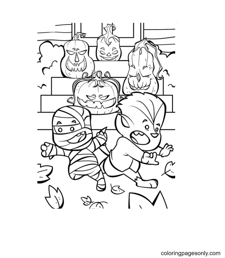Funny Jack O lanterns Coloring Pages