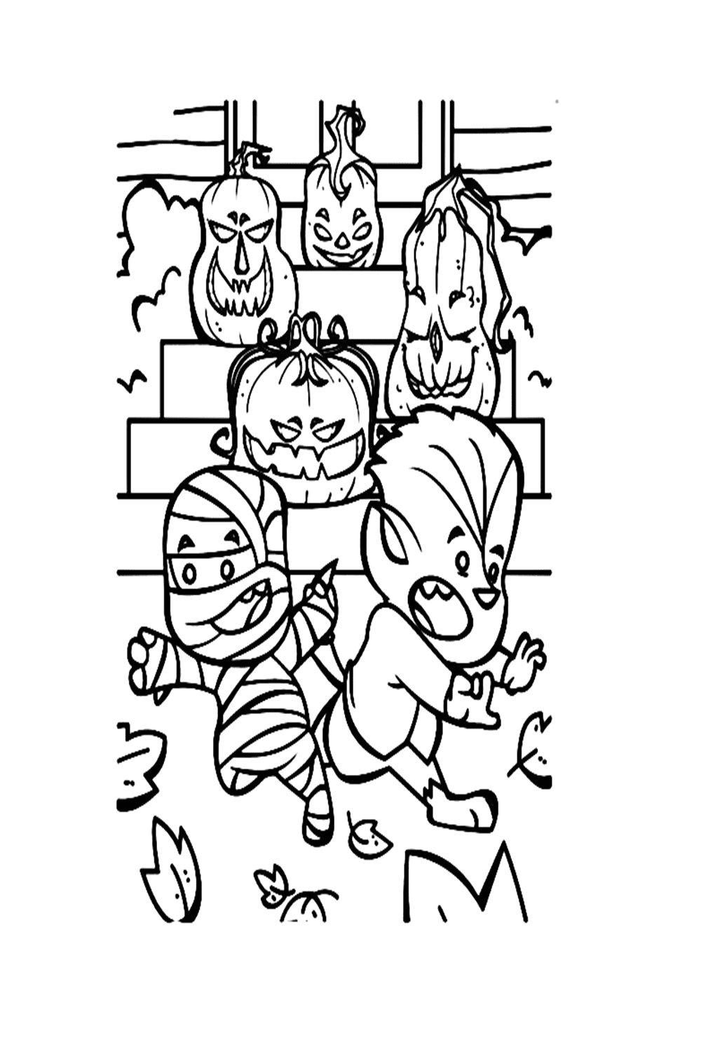 Funny Jack O’ Lanterns Coloring Pages