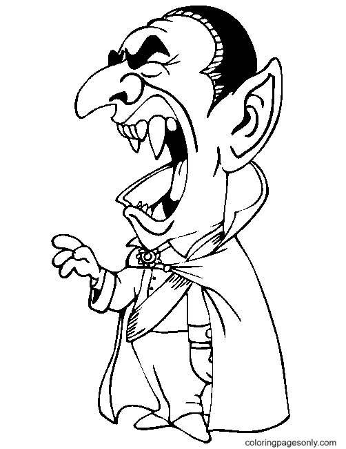 Funny Vampire Coloring Page