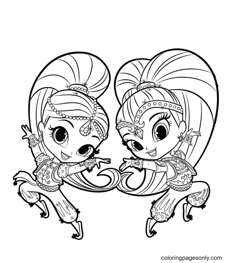 Genie live in the magical land of Zaramai Falls Coloring Page