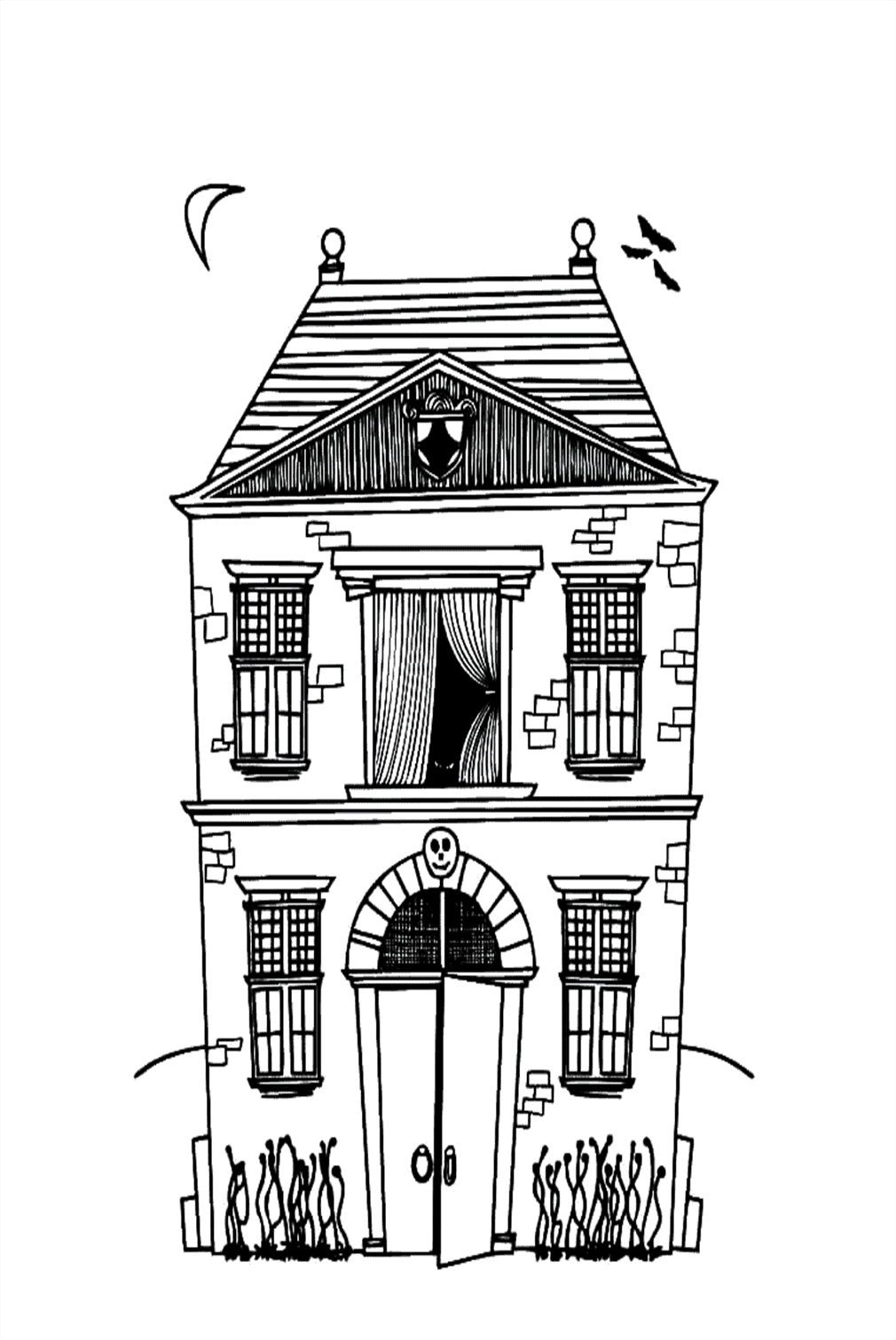 Ghost Themed Hotel Coloring Pages