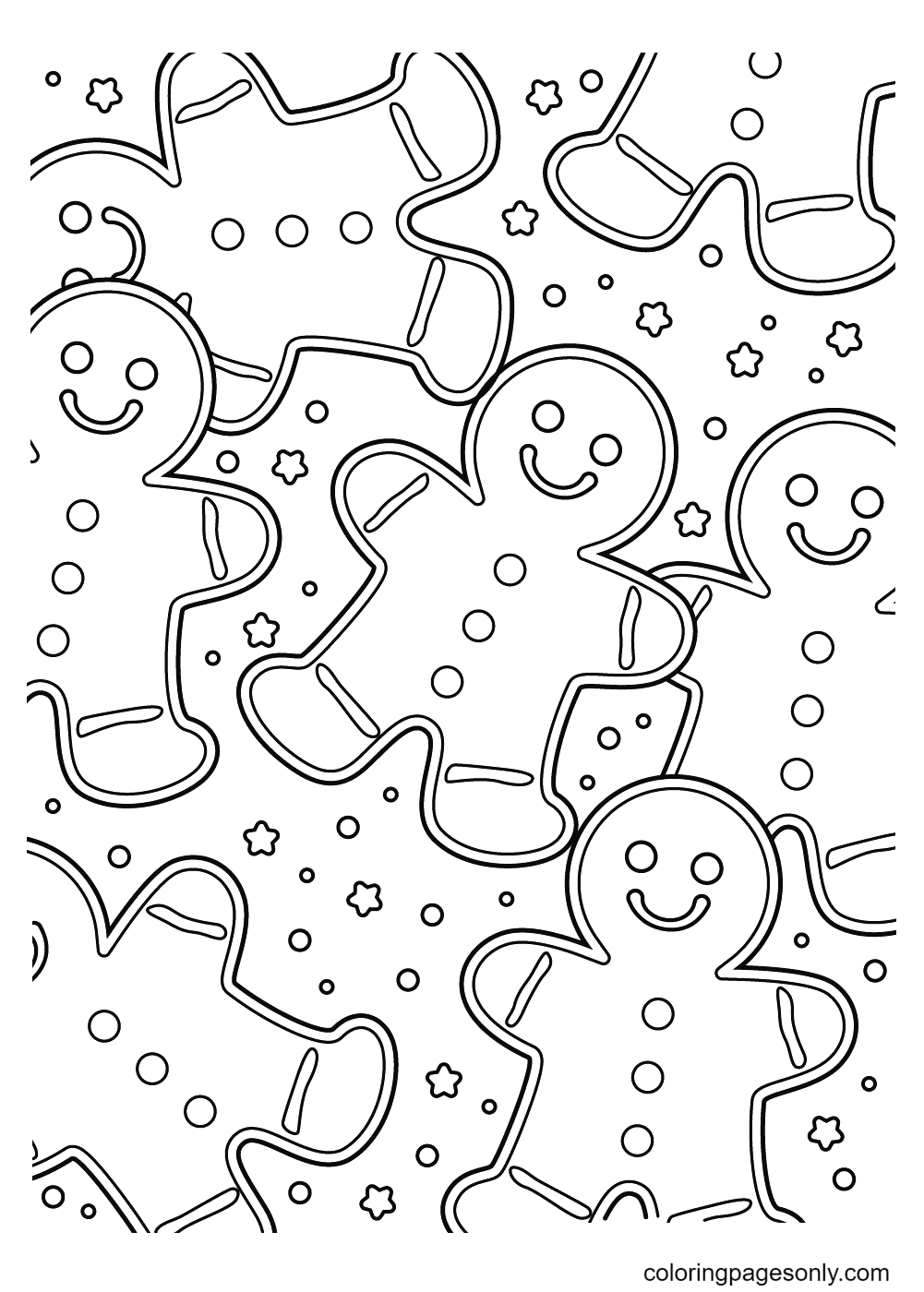 Gingerbread Man out of the Oven Coloring Page