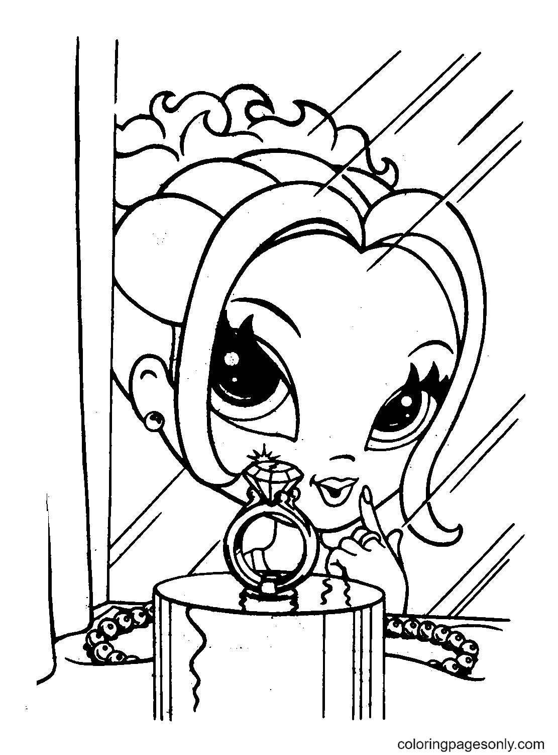 Girl Chooses a Ring Coloring Page