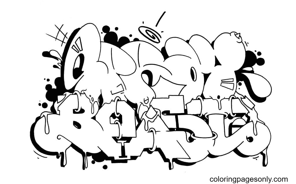 100 Free Printable Graffiti Coloring Pages