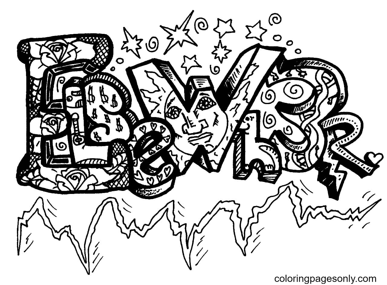 Graffiti With ElseWher Coloring Pages