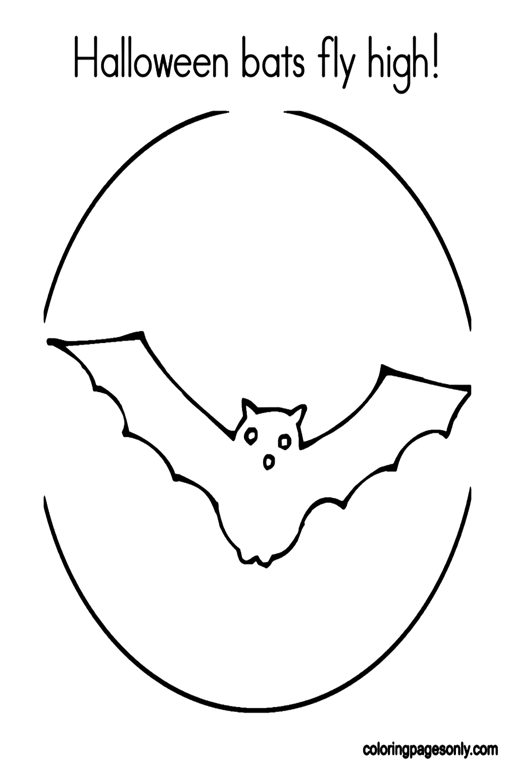Halloween Bat Fly High Coloring Pages