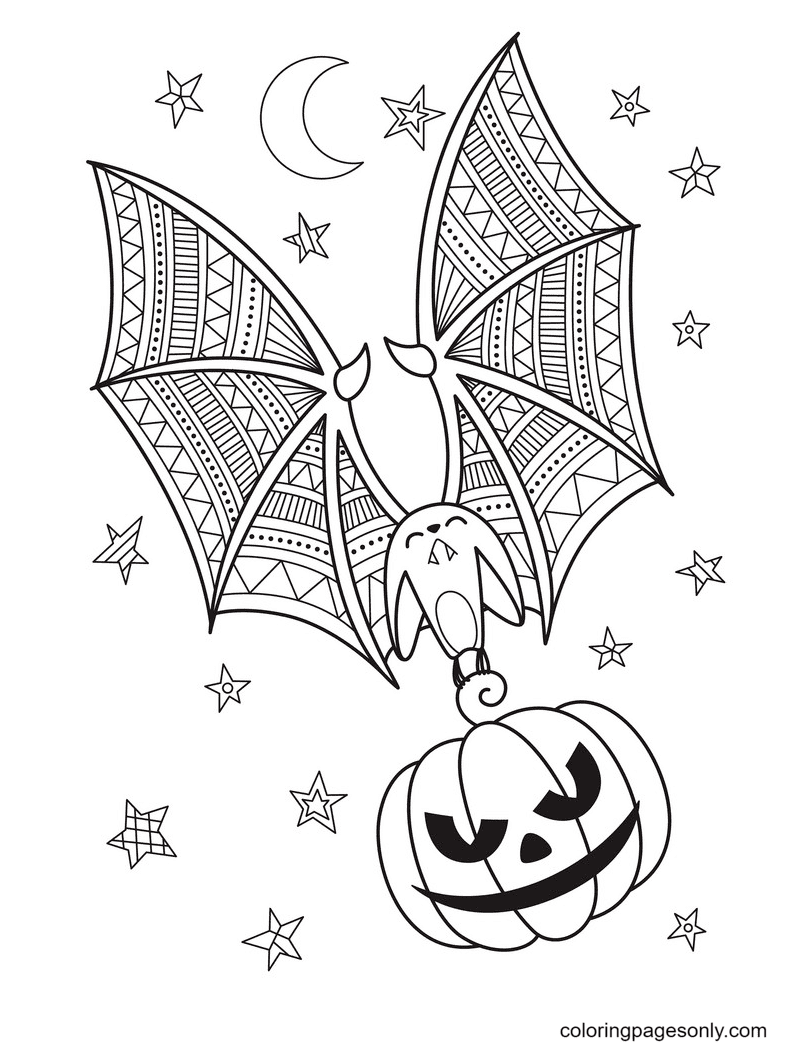 Halloween-Fledermaus und Kürbis von Halloween Bats