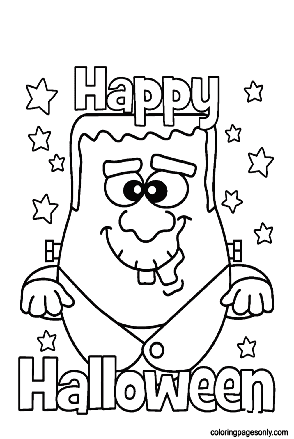 Halloween Happy Monster Coloring Pages