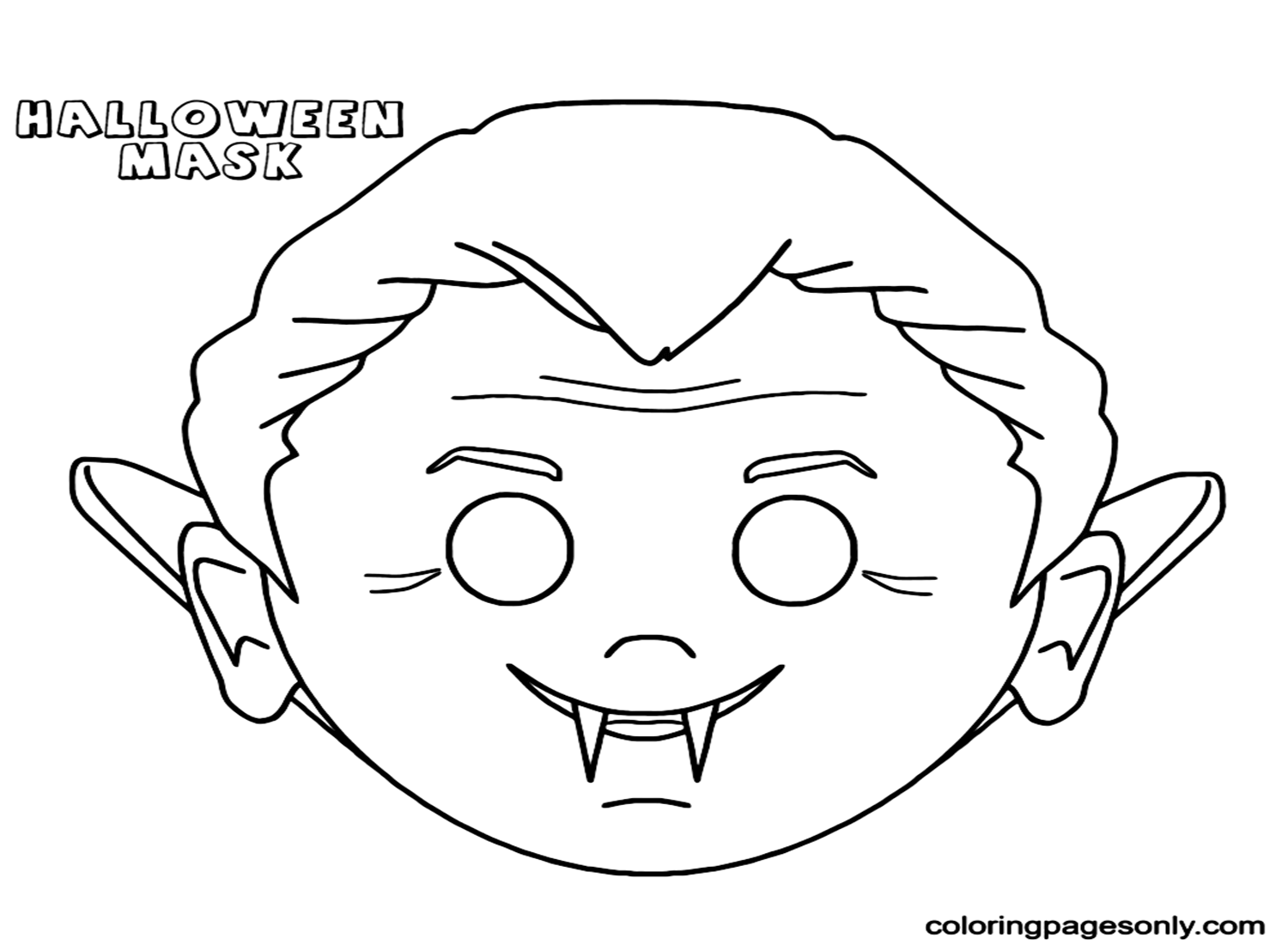Halloween Mask Free Printable Coloring Pages