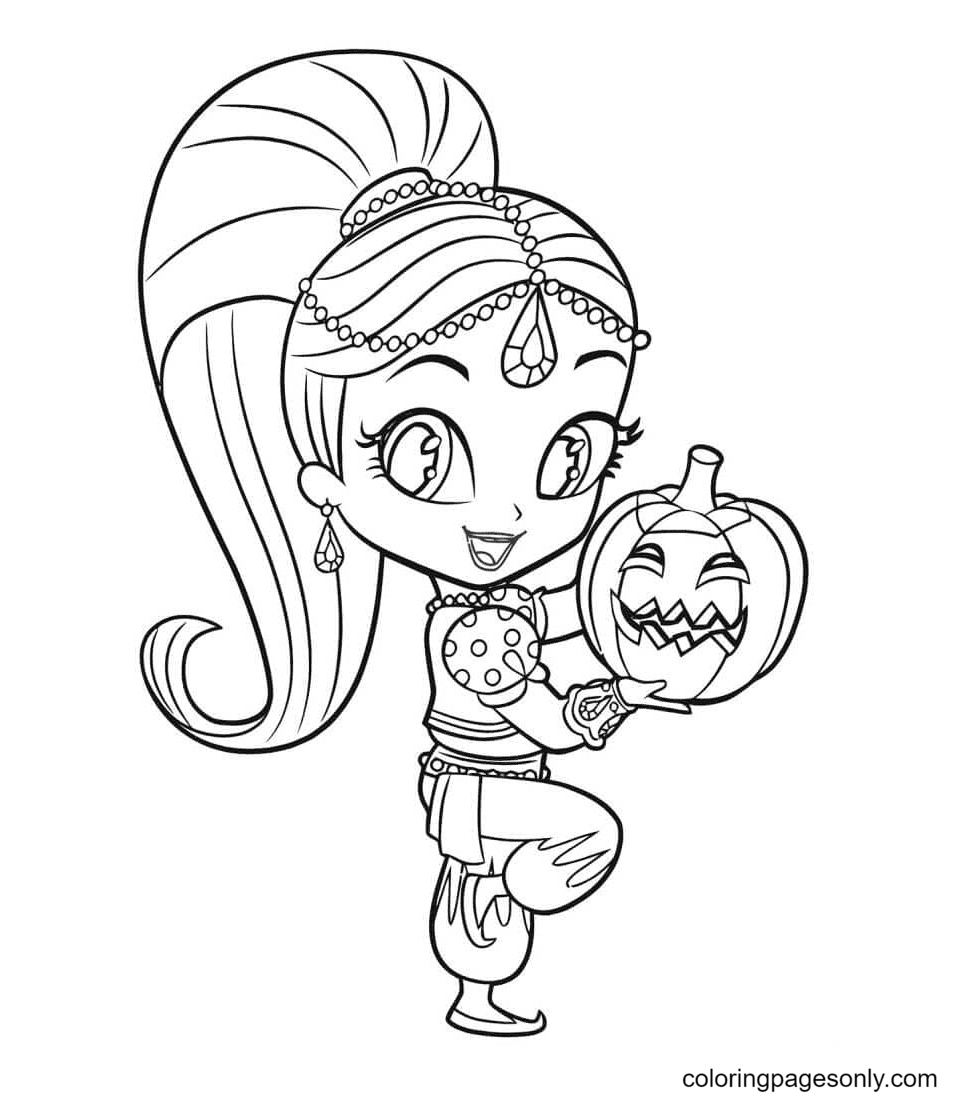 Halloween Pumpkin Shimmer Coloring Page