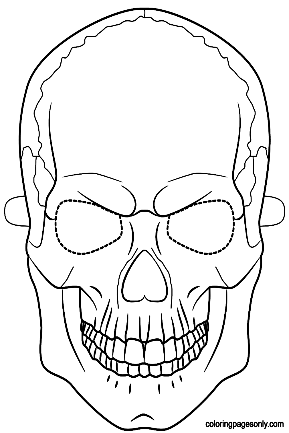 Halloween Skull Mask Coloring Pages