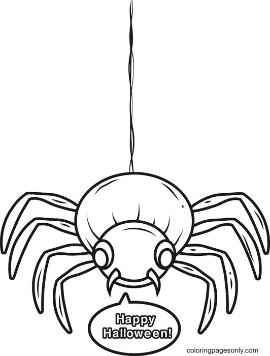Halloween Spider to Print Coloring Page