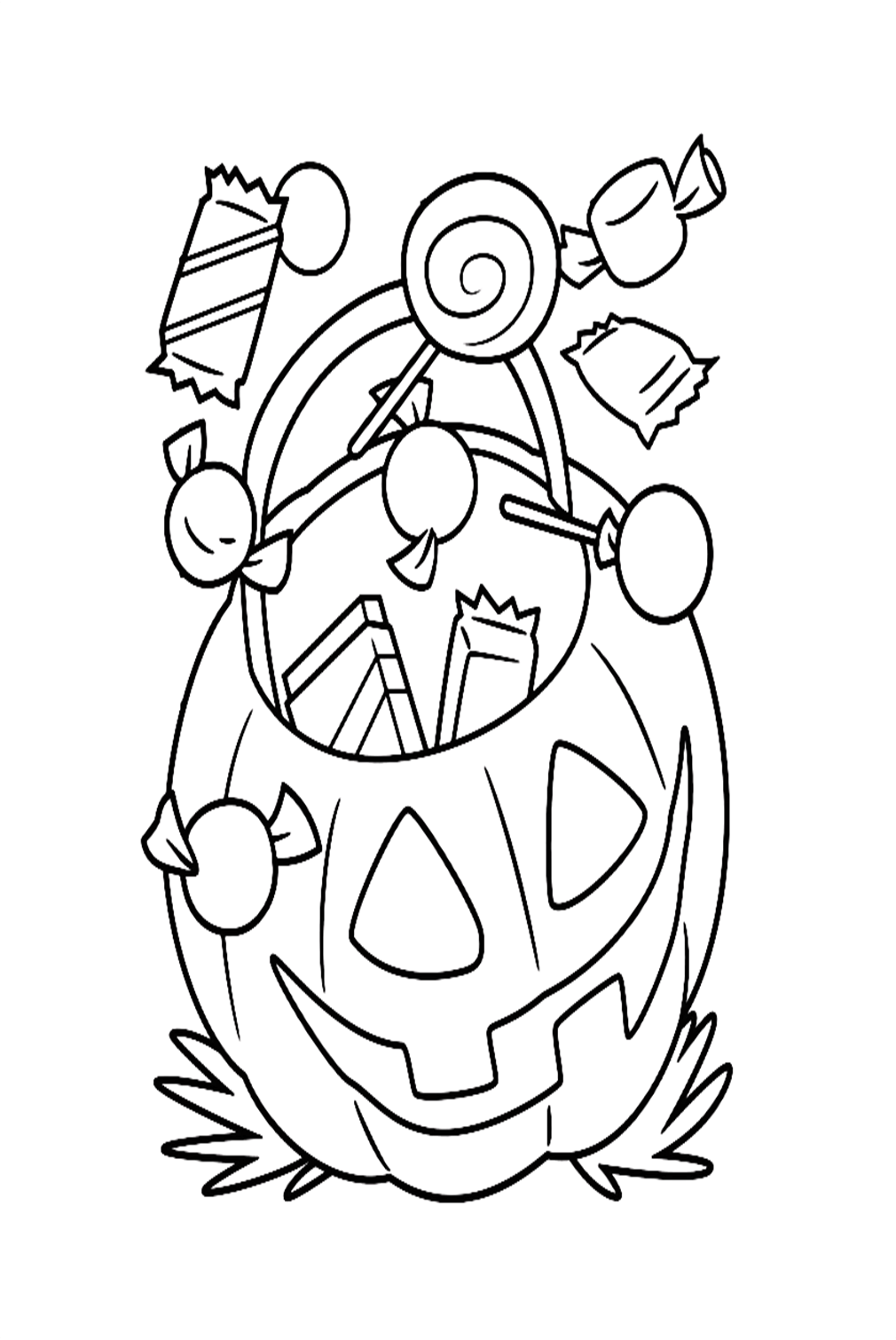 Halloween Pumpkin Treats Coloring Pages