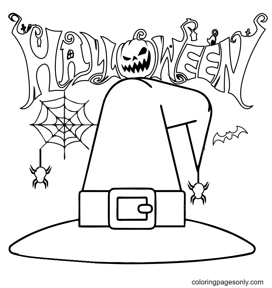 Halloween Witch Hat Coloring Page