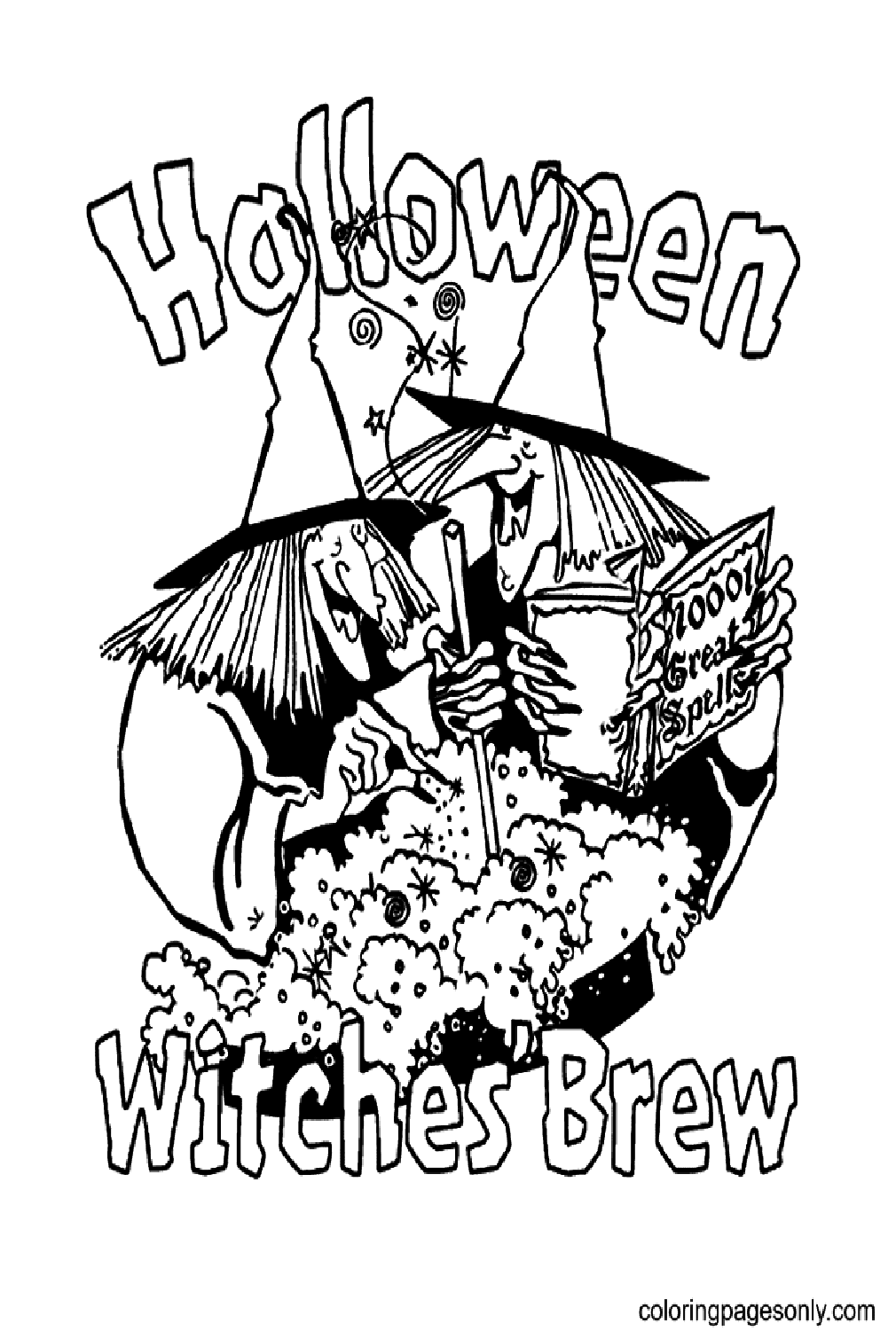 Halloween Witches Brew Coloring Pages