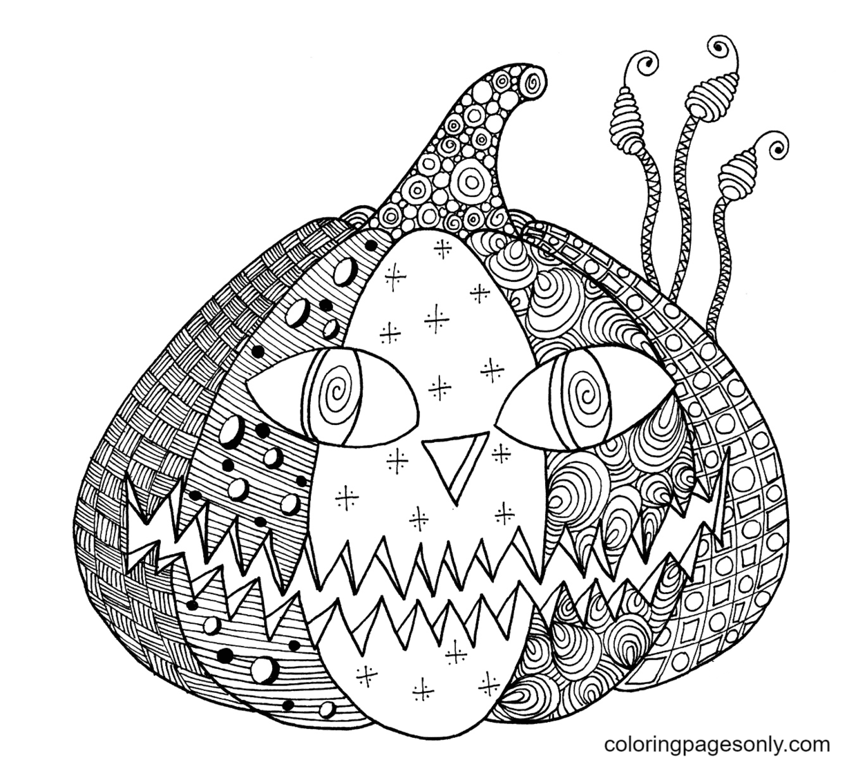Hallowen Pumpkin Free Coloring Pages