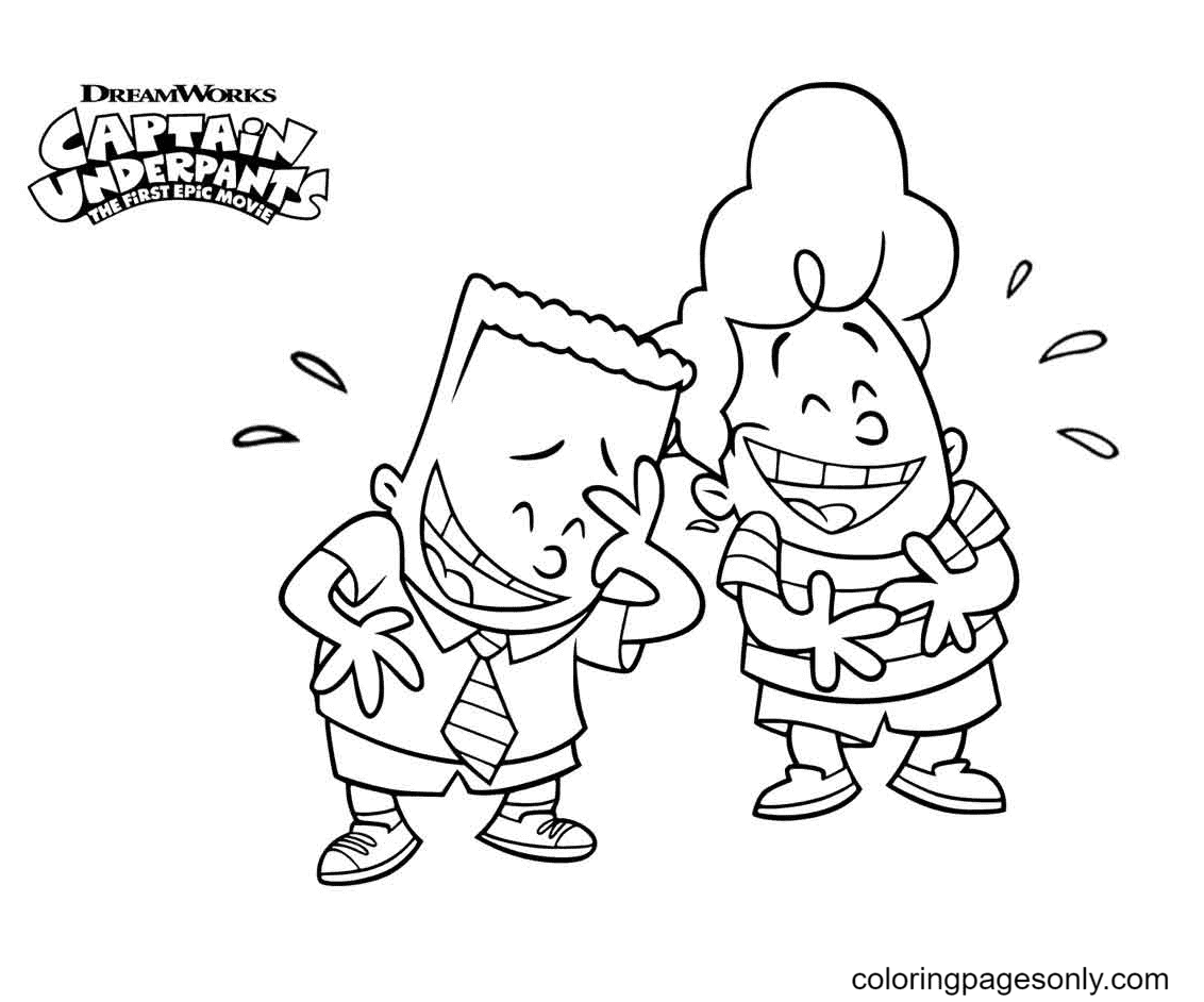 Happy George and Harold Coloring Pages