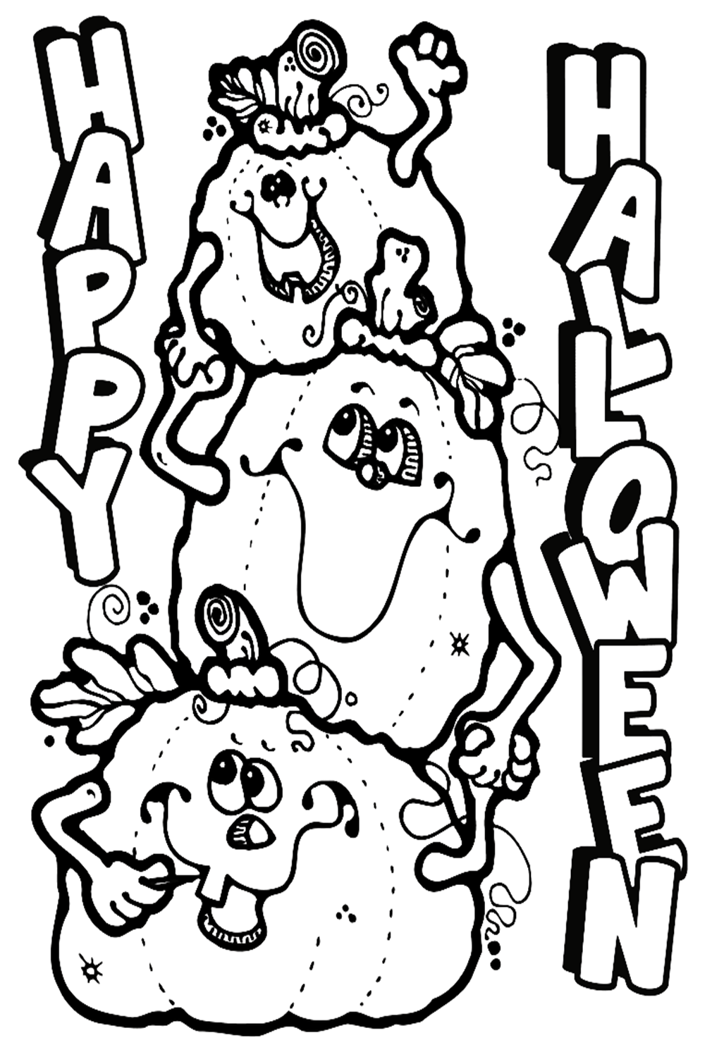 Happy Halloween Pumpkin To Print Coloring Pages