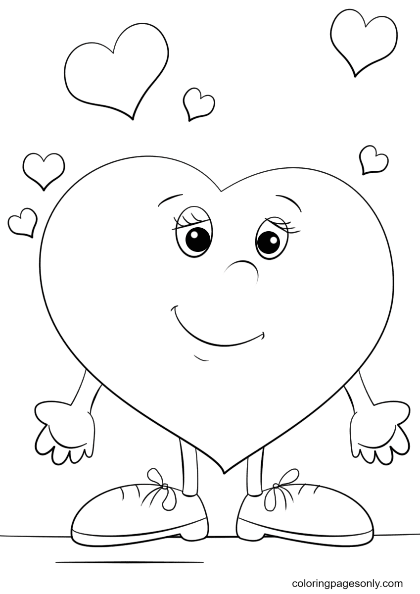 Heart Character Coloring Pages