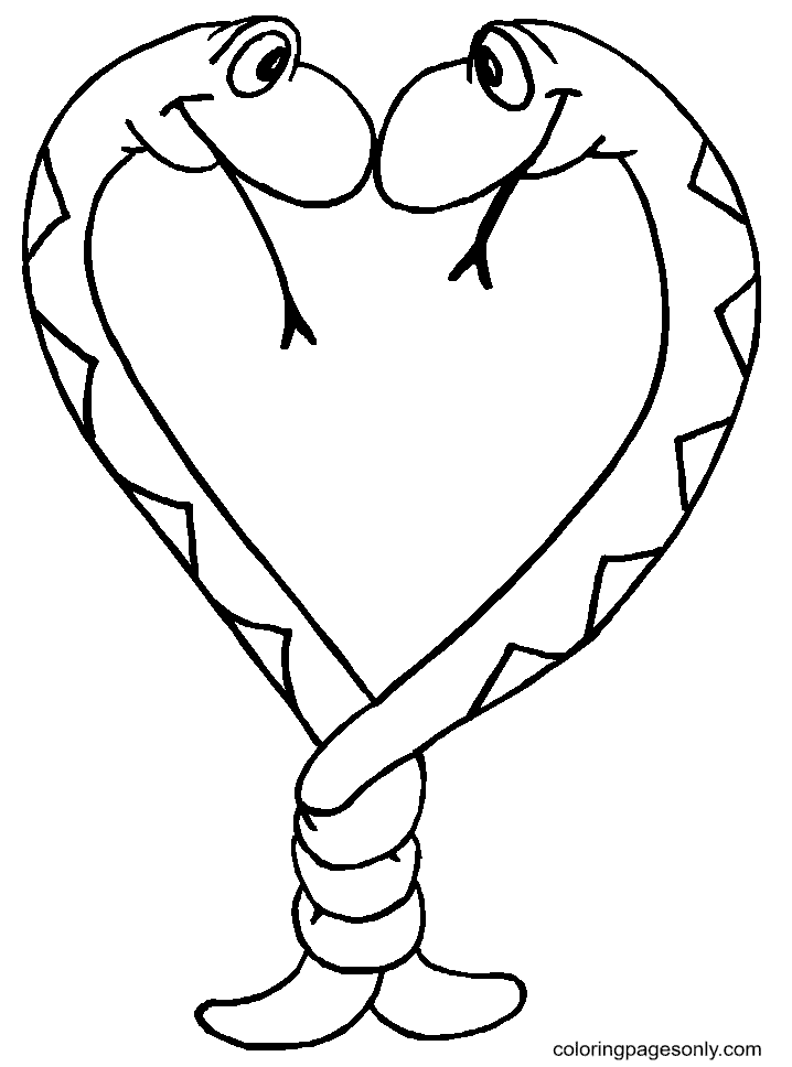 ثعابين على شكل قلب من الثعبان