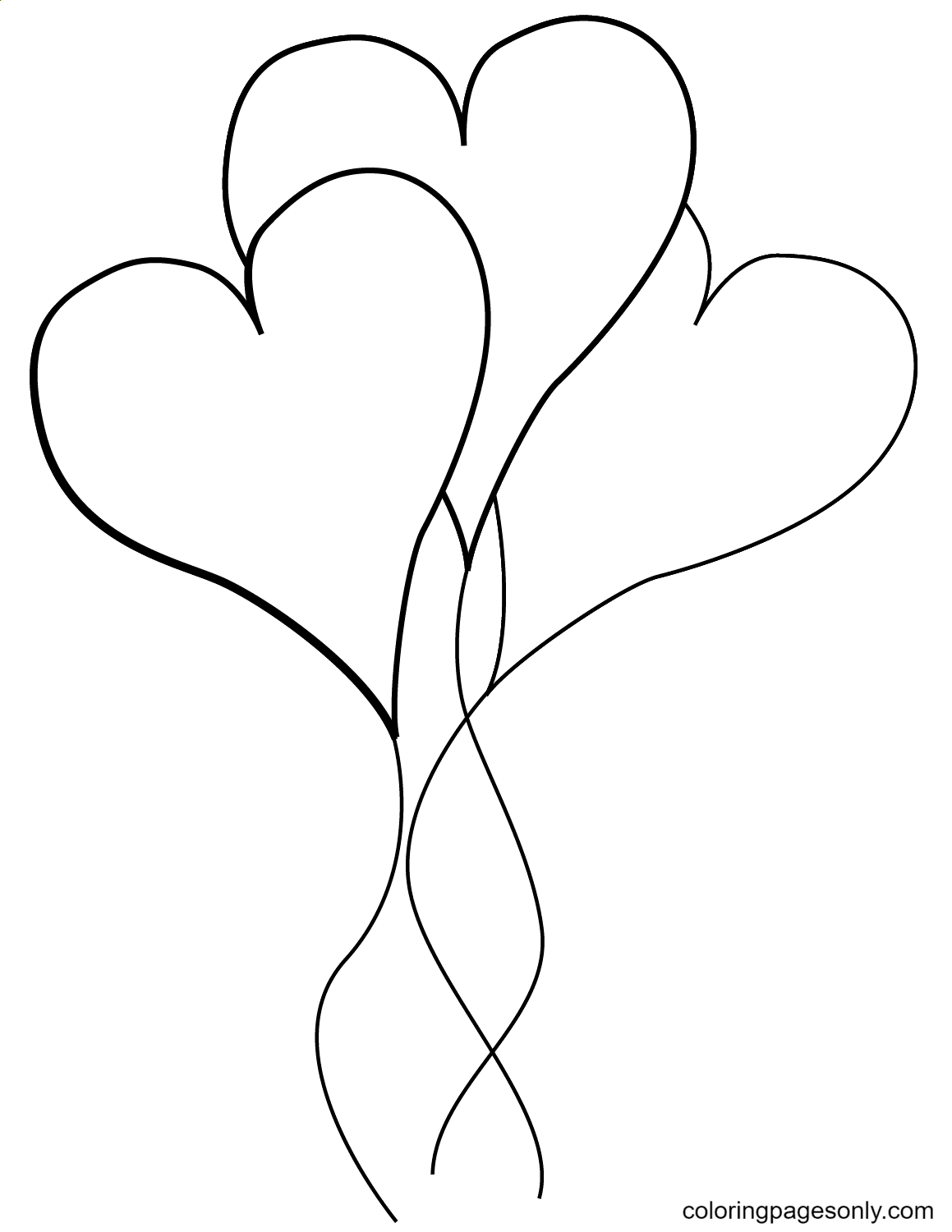 Heart-shaped Balloons Coloring Pages