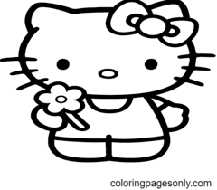 Hello Kitty Página Para Colorear