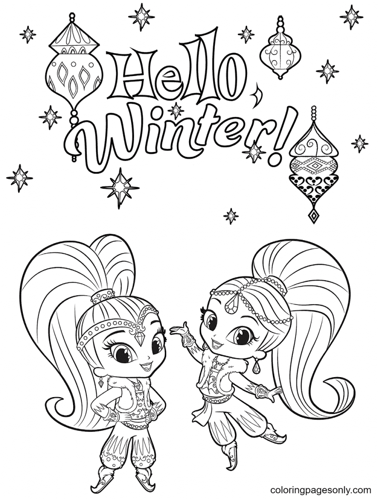 Hello Winter Coloring Pages