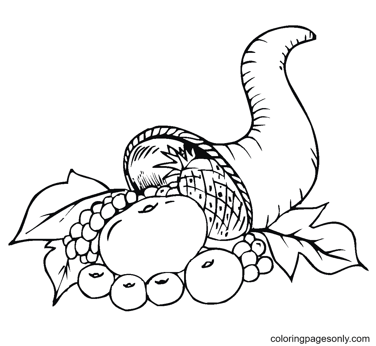 Desenho para colorir do chifre de amalteia