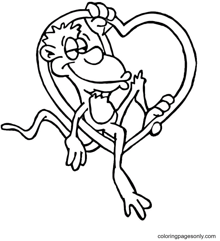 Amoureux du singe du cœur